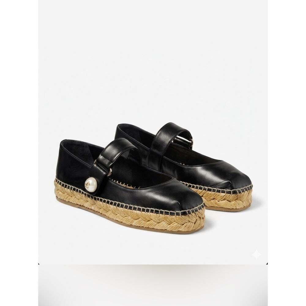 Jimmy choo leather espadrille with pearl New 39